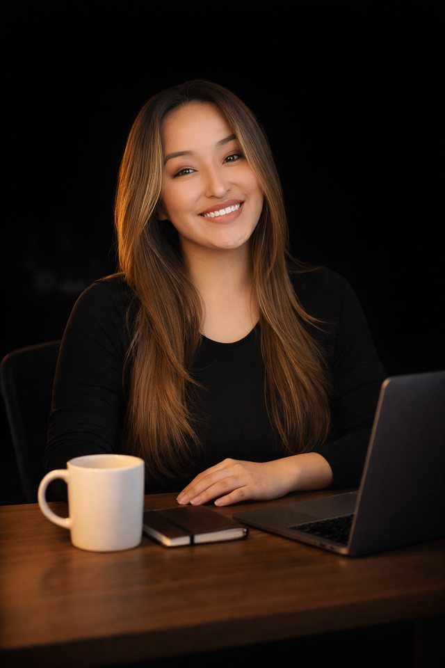 Katherine Rodriguez at her desk